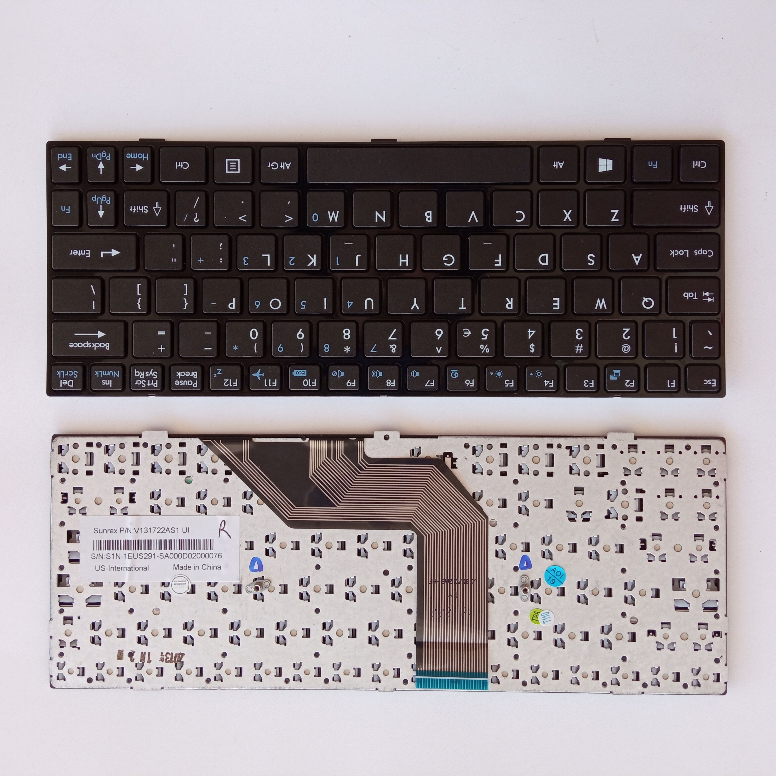Picture of New Replacement Laptop Keyboard For MSI S20 BLACK FRAME BLACK US Layout